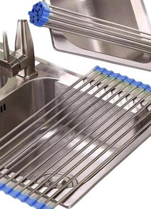 Сушарка для посуду на мийку wash basin dryer синя