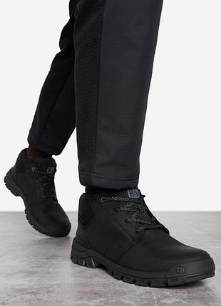Мужские демисезонные нубуковые черные ботинки caterpillar threshold chukka, 43р. на стопу 28 см