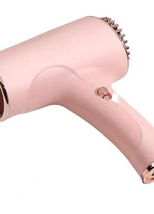 Фен беспроводной для волос portable hair dryer 2600 mah розовый