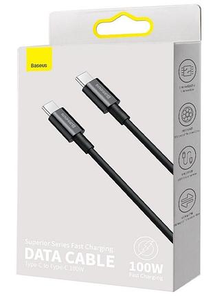 Дата кабель baseus superior series fast charging type-c to type-c pd 100w (2m) (catys-c) чорний 5