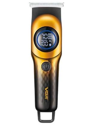 Тример акумуляторний 4 насадки 600mah vgr v-966 professional чорний із золотим