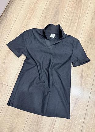 Чоловіче поло zara, чорна футболка-поло зара, мужская футболка, поло zara черная