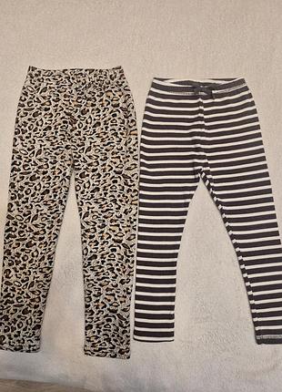 Лосины, леггинсы zara в полоску, лео, 4-5 лет. лосины в рубчик и на флисе зара