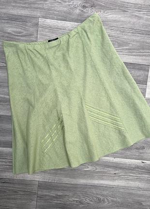 Чудова батальн спідниця льон кольору оливи 🫒 9