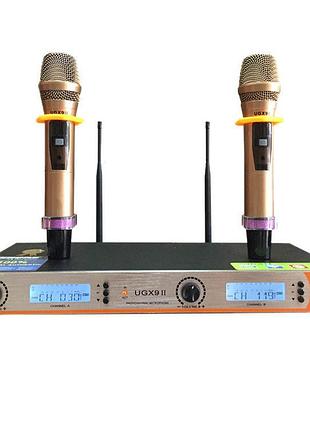 Адиомикрофонная система dm ug-x9 ii база + 2 микрофона xlr spf-07