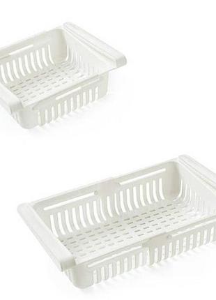 Органайзер на холодильник strechable hanging storage rack растягивающийся белый