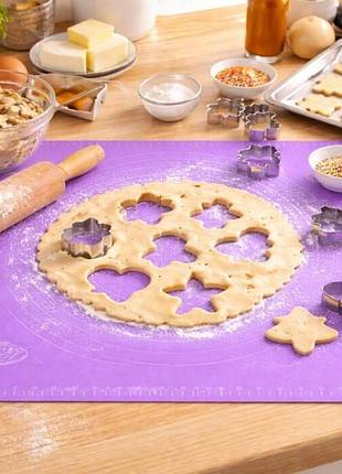 Силіконовий килимок для випічки benson bn-021 (30*40см) фіолетовий