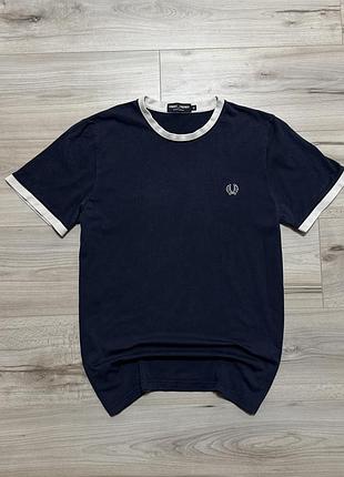 Темно синяя футболка фред перри fred perry ringer t-shirt, m, оригинал