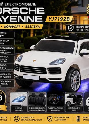 Електромобіль дитячий porsche cayenne yj7192b, 2 мотори 35w, акумулятор 12v 7ah, eva колеса, bluetooth 2.4g, usb, led