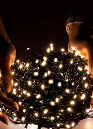 Гирлянда линейная 500led 220v 30м теплый свет
