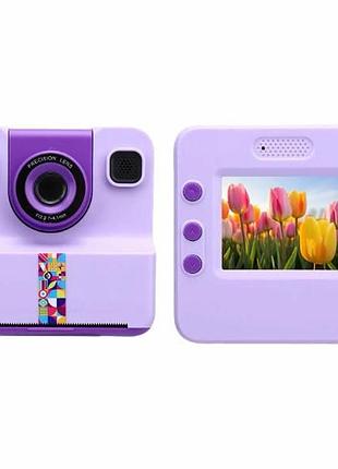 Фотоаппарат моментальной печати hd print camera фиолетовая