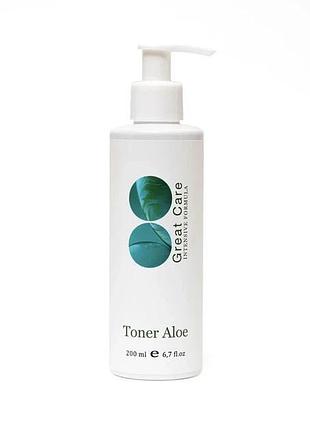 Тонік алое great care toner aloe 200 мл