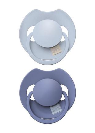 Пустушка силіконова динамічна lovi prime 6-18 міс 2 шт baby blue/blue 34/418