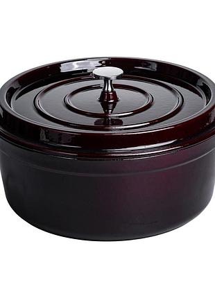 Кокотница чугунная эмалированная 6.5 л, бургунди yiwu hp-flg-13 burgundy
