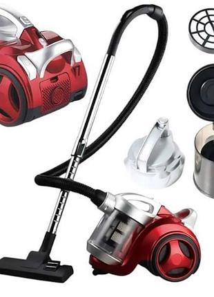 Пилосос побутовий провідний зі скляним фільтром hoffmans 1800w hm-8801 червоний