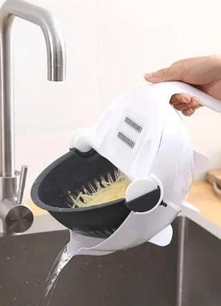 Багатофункціональна овочерізка 9в1 кругла hand-held біла