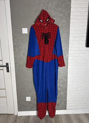 Флісове кігурумі  суцільна піжама з капюшоном spider man marvel , xl