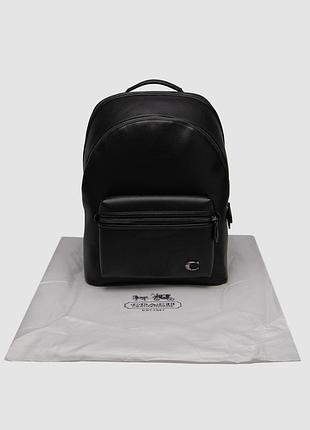 🦁 coach charter backpack in pebble leather black 4