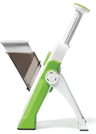 Подрібнювач овочів safe slice mandoline ручна овочерізка з контейнером сірий