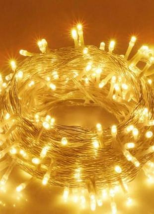 Гирлянда линейная 400led 26м 220v теплый свет