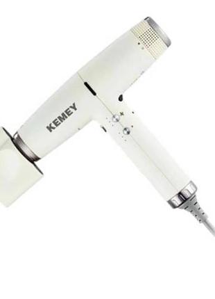 Фен для волос с насадкой концентратором kemei km-h3 белый
