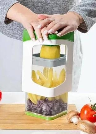 Овощерезка для овощей и фруктов со сменными насадками и контейнером nicer dicer 7в1 ext 306-27 салатовая