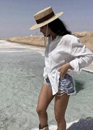 Лляна сорочка нова колекція zara льняная рубашка из льна