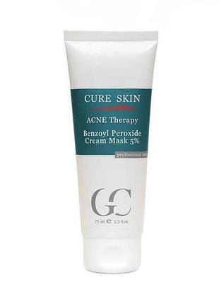 Антибактериальная крем-маска для лица cure skin acne therapy 75 мл. с benzoyl peroxide 5% против акне и угрей