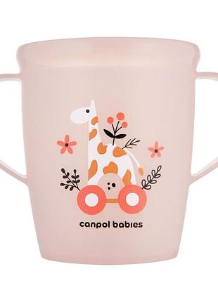 Canpol babies детская кружка с ручками 250 мл toys розовая
