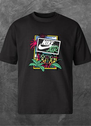 Футболка унисекс с принтом nike air оверсайз черная l