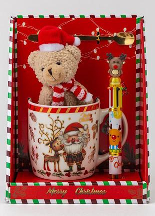 Кружка с игрушкой, ручкой и ложкой "merry christmas", 400 мл * рандомный выбор дизайна elisey