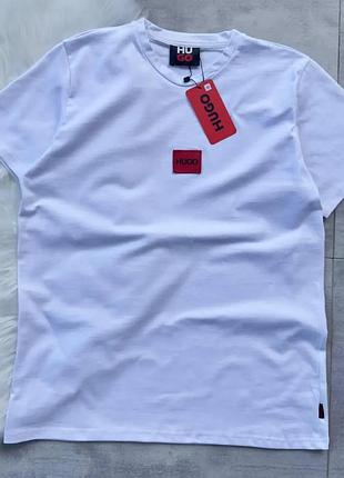 Мужская футболка hugo boss белая тенниска хьюго босс (b) xl