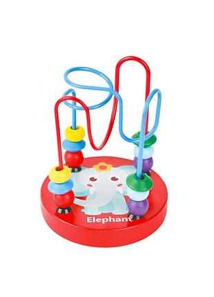 Деревянная игрушка лабиринт md 0810(red) на проволоке 11 см