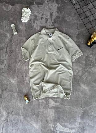 Мужская футболка поло nike молочный летняя тенниска найк спортивная на лето l (b)