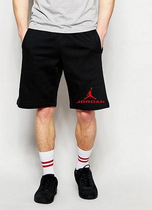 Шорты jordan ( джордан ) чёрные лого+значёк красный