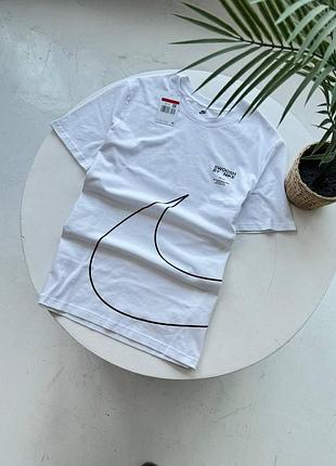 Мужская футболка nike big swoosh белая хлопковая летняя тенниска найк биг свуш спортивная на лето m (b)