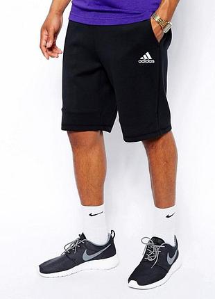 Шорты adidas ( адидас ) чёрные белый лого