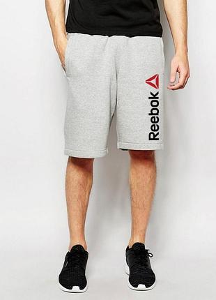 Шорти reebok ( рібок ) сірі вертикальний принт