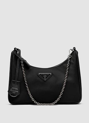 💎 prada re-nylon black 24 х 12 х 5 см