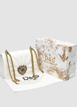 💎 dolce&gabbana medium devotion bag in quilted nappa leather white 21 x 14 x 8 см 4