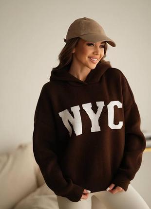 Женский шоколадный свитер люкс качества nyc❤️