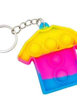Детский антистресс-брелок pop it мини футболка aa3641-6 силикон, 6,3х5,5х1 см