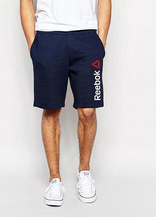 Шорти reebok ( рібок ) сині вертикальний принт