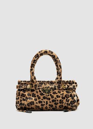 💎 prada bonnie mini printed leather handbag honey