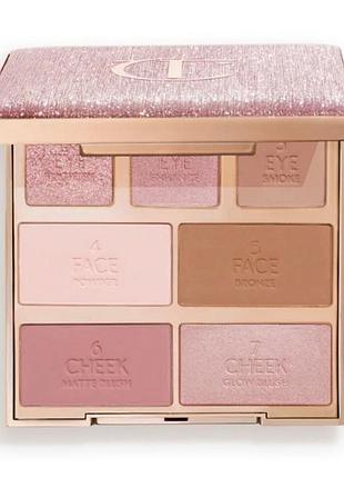 Палетка для макіяжу обличчя charlotte tilbury hollywood instant look in palette (pretty glowing beauty) 22 g