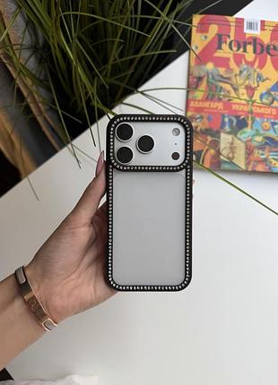 Чохол iphone black стрази 16 pro max