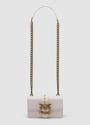 💎 pinko mini love bag one simply white/gold 21 х 12 х 7 см