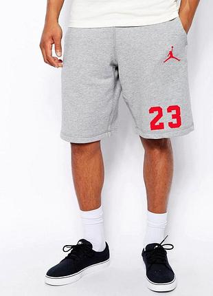 Шорти jordan ( джордан ) сірі 23+позначка червоний