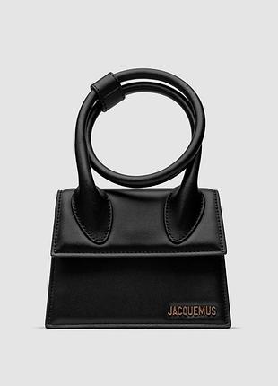 💎 jacquemus le chiquito noeud bag black 18 х 14 х 7.5 см