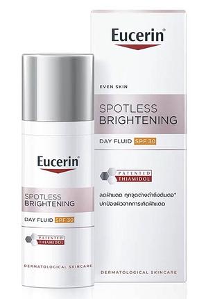 Денний флюїд для обличчя eucerin spotless brightening day fluid spf30 від пігментних плям з thiamidol, 50 ml